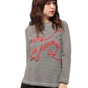 KATE SPADE‎ Lets Fly Away Graphic Striped Long Sleeve Top Sz S